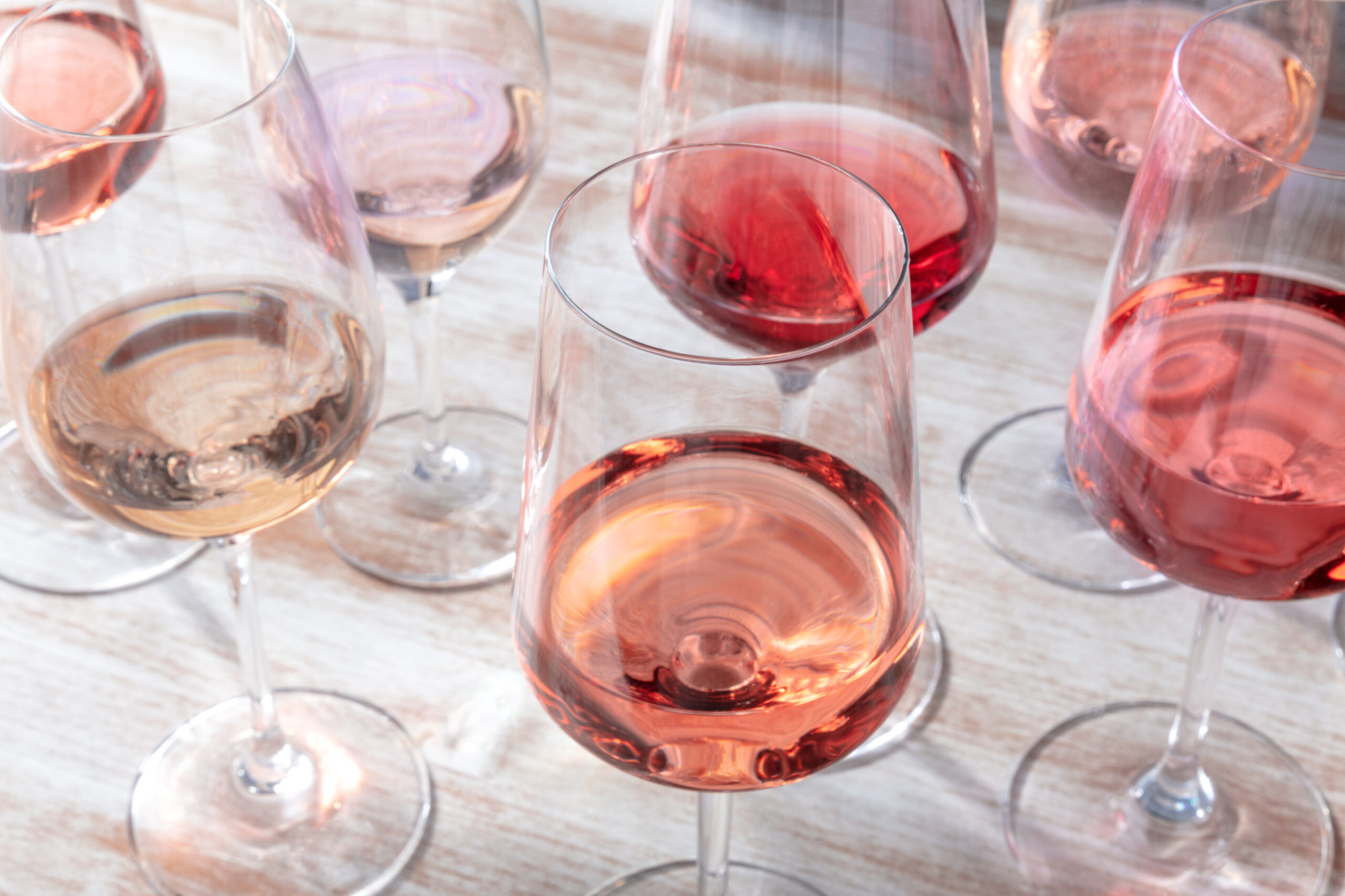 Glasses of rose