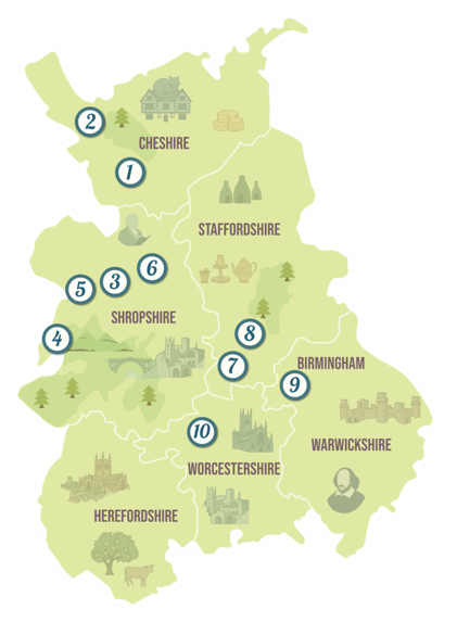 Severn Valley Wine Trail map